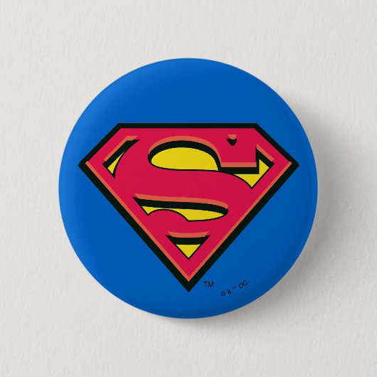 Superman S-Shield | Klassieke Logo Ronde Button 5,7 Cm (Voorkant)