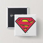 Superman S-Shield | Klassieke Logo Vierkante Button 5,1 Cm (Voorkant /achterkant)