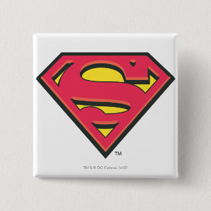 Superman S-Shield   Klassieke Logo Vierkante Button 5,1 Cm