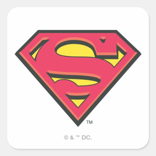 Superman S-Shield | Klassieke Logo Vierkante Sticker (Voorkant)