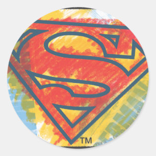 Superman S-Shield Kleur Logo Ronde Sticker