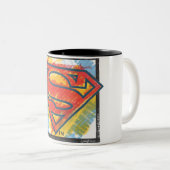 Superman S-Shield | Kleur Logo Tweekleurige Koffiemok (Voorkant rechts)