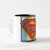 Superman S-Shield | Kleur Logo Tweekleurige Koffiemok (Voorkant links)