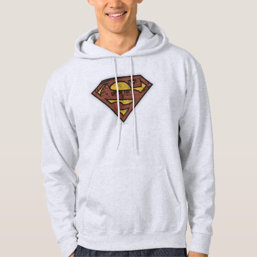 Superman S-Shield | Krantenpapier Logo Hoodie (Voorkant)