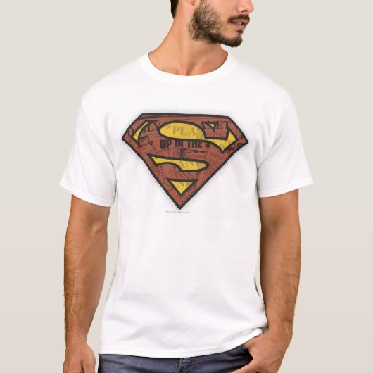 Superman S-Shield | Krantenpapier Logo T-shirt (Voorkant)