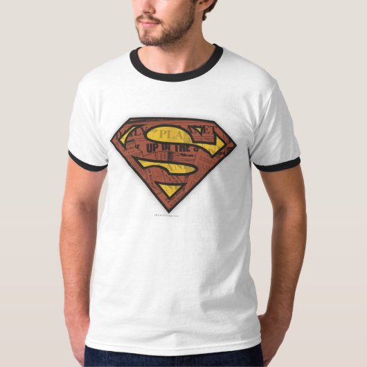 Superman S-Shield | Krantenpapier Logo T-shirt (Voorkant)