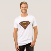Superman S-Shield | Krantenpapier Logo Tri-Blend Shirt (Voorkant volledig)