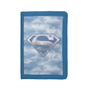 Superman S-Shield   Light Blue City Logo Drievoud Portemonnee