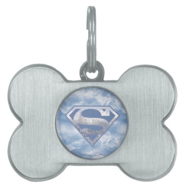 Superman S-Shield | Light Blue City Logo Huisdieren Naamplaatje (voorkant)