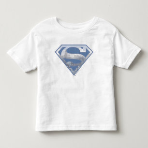 Superman S-Shield Light Blue City Logo Kinder Shirts