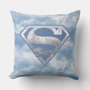 Superman S-Shield   Light Blue City Logo Kussen