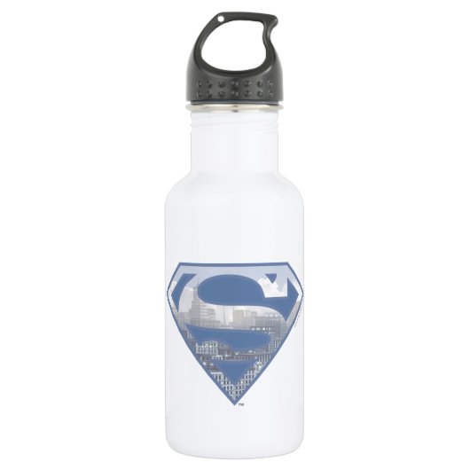Superman S-Shield | Light Blue City Logo Waterfles (Voorkant)