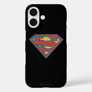 Superman S-Shield Logo blauwe omtrek iPhone 16 Hoesje