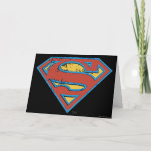 Superman S-Shield   Logo blauwe omtrek Kaart