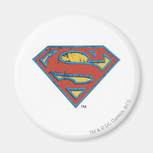 Superman S-Shield  Logo blauwe omtrek Magneet