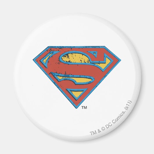 Superman S-Shield | Logo blauwe omtrek Magneet (Voorkant)