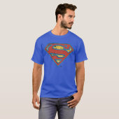 Superman S-Shield | Logo blauwe omtrek T-shirt (Voorkant volledig)