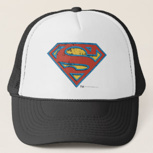 Superman S-Shield  Logo blauwe omtrek Trucker Pet