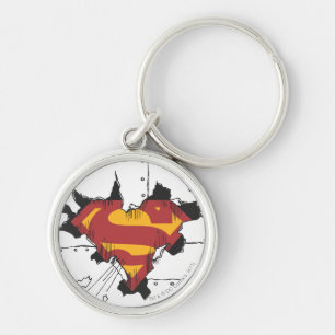 Superman S-Shield   Logo gebroken metaal Sleutelhanger
