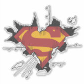 Superman S-Shield | Logo gebroken metaal Sticker (Voorkant)