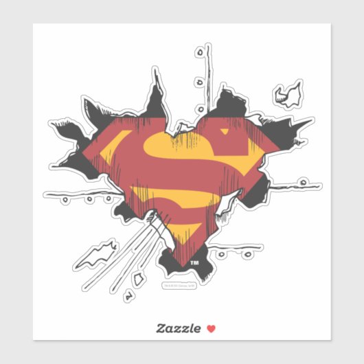 Superman S-Shield | Logo gebroken metaal Sticker (Vel)