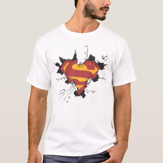 Superman S-Shield | Logo gebroken metaal T-shirt (Voorkant)