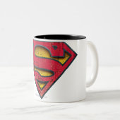 Superman S-Shield | Logo in nood Tweekleurige Koffiemok (Voorkant rechts)