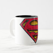 Superman S-Shield | Logo in nood Tweekleurige Koffiemok (Voorkant links)