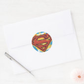 Superman S-Shield | Logo met blauwe achtergrond Ronde Sticker (Envelop)