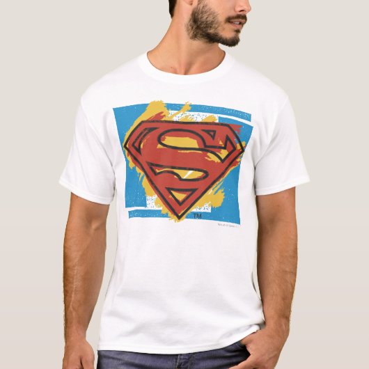 Superman S-Shield | Logo met blauwe achtergrond T-shirt (Voorkant)