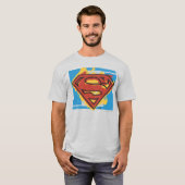 Superman S-Shield | Logo met blauwe achtergrond T-shirt (Voorkant volledig)