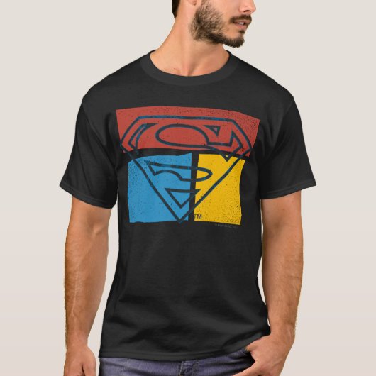 Superman S-Shield | Logo met rood blauw geel blok T-shirt (Voorkant)