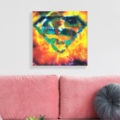Superman S-Shield | Logo met vredesstempel Canvas Afdruk (Insitu (Woonkamer))