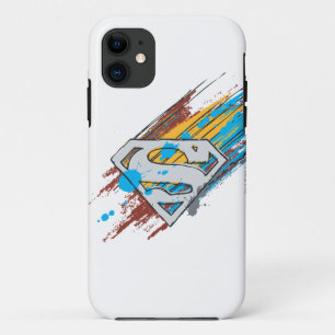 Superman S-Shield Logo Paint Streaks iPhone 11 Hoesje