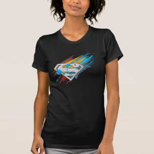 Superman S-Shield Logo Paint Streaks T-shirt