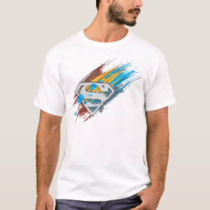Superman S-Shield Logo Paint Streaks T-shirt