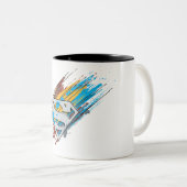 Superman S-Shield | Logo Paint Streaks Tweekleurige Koffiemok (Voorkant rechts)