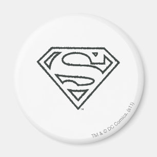 Superman S-Shield  Logo van het zwarte omtrek van  Magneet