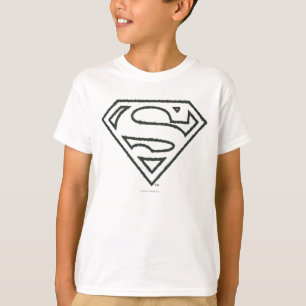 Superman S-Shield  Logo van het zwarte omtrek van  T-shirt