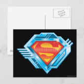 Superman S-Shield | Logo van rood en blauw metaal Briefkaart (Voorkant / Achterkant)