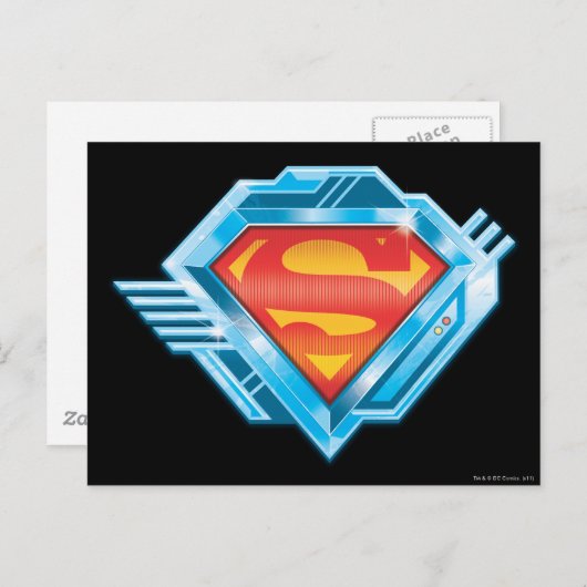 Superman S-Shield | Logo van rood en blauw metaal Briefkaart (Voorkant / Achterkant)