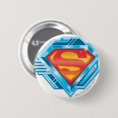 Superman S-Shield | Logo van rood en blauw metaal Ronde Button 5,7 Cm (Voorkant /achterkant)