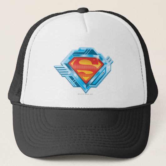 Superman S-Shield | Logo van rood en blauw metaal Trucker Pet (Voorkant)