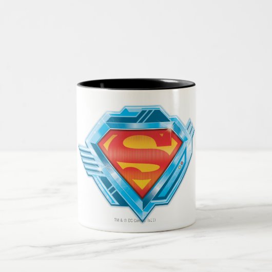 Superman S-Shield | Logo van rood en blauw metaal Tweekleurige Koffiemok (Center)