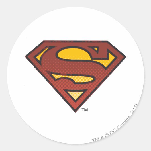 Superman S-Shield | Logo van Stippen met toegevoeg Ronde Sticker (Voorkant)