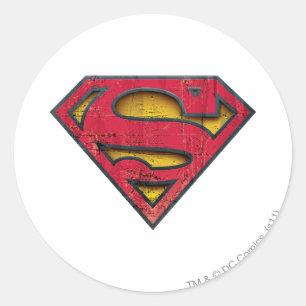 Superman S-Shield  Onderdruk Logo Ronde Sticker