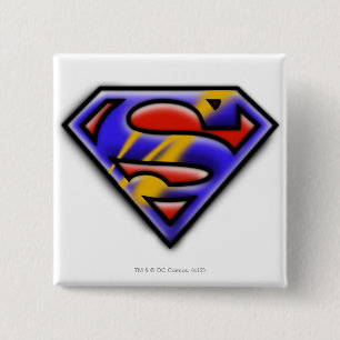 Superman S-Shield  Paars Logo Vierkante Button 5,1 Cm