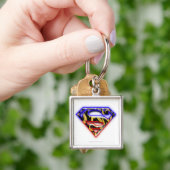 Superman S-Shield | Paars-Rode Graffiti-Logo Sleutelhanger (Hand)