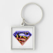 Superman S-Shield | Paars-Rode Graffiti-Logo Sleutelhanger (Voorkant)