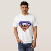 Superman S-Shield | Paars-Rode Graffiti-Logo T-shirt (Voorkant volledig)